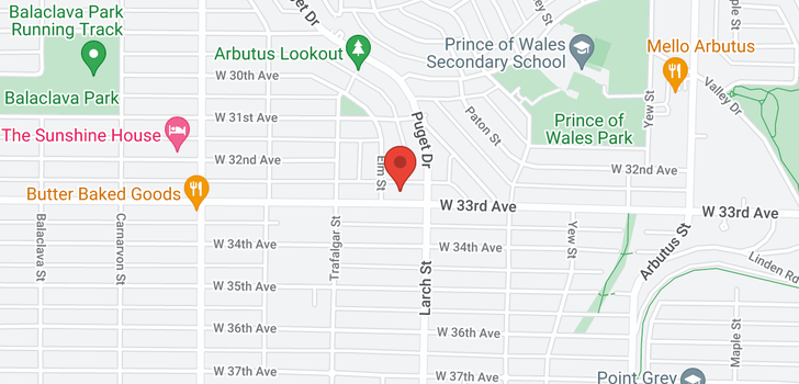 map of 2555 W 33RD AVENUE